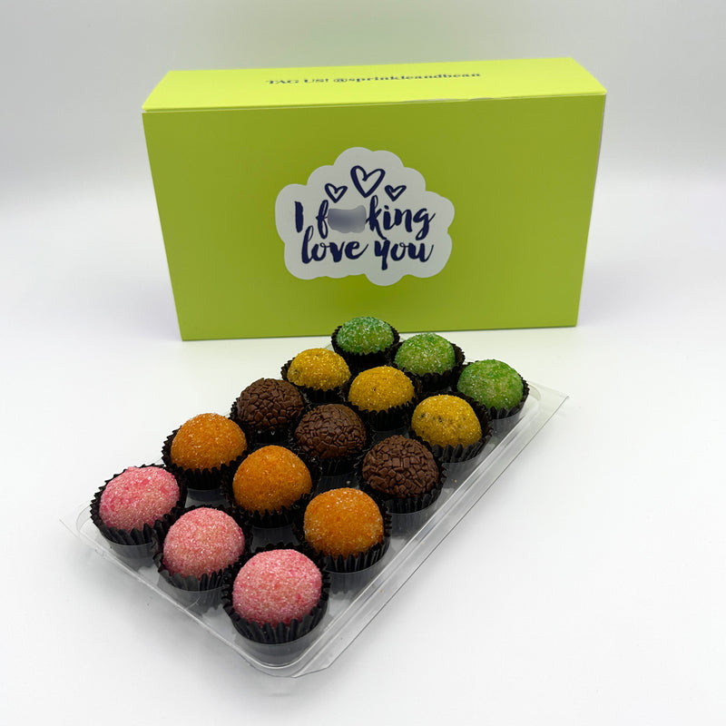 I F-ing Love You! Fruits Assortment Brigadeiros — handcrafted Brazilian brigadeiro gift