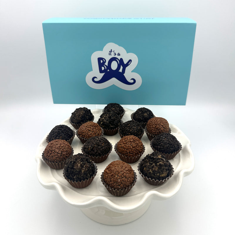 Baby Boy Chocolate Lovers Brigadeiros — handcrafted Brazilian brigadeiro gift