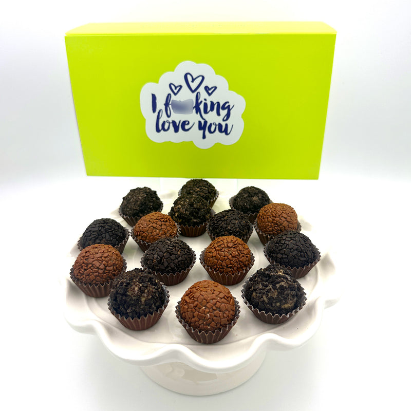 I F-Ing Love You Chocolate Lovers Brigadeiros — handcrafted Brazilian brigadeiro gift