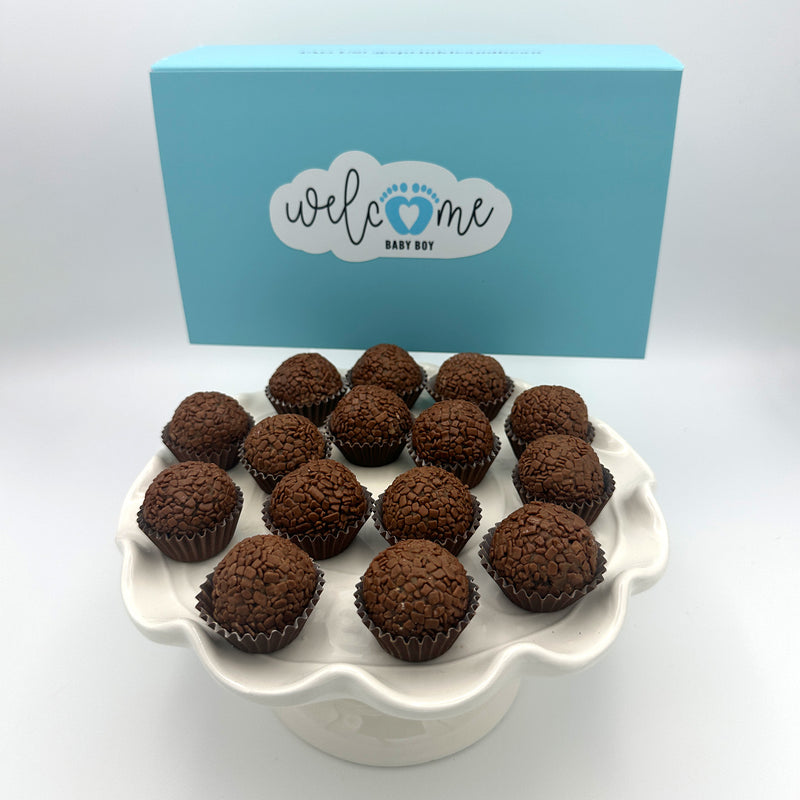 Baby Boy Milk Chocolate Brigadeiros — handcrafted Brazilian brigadeiro gift