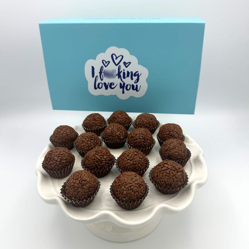 I F-Ing Love You Milk Chocolate Brigadeiros — handcrafted Brazilian brigadeiro gift