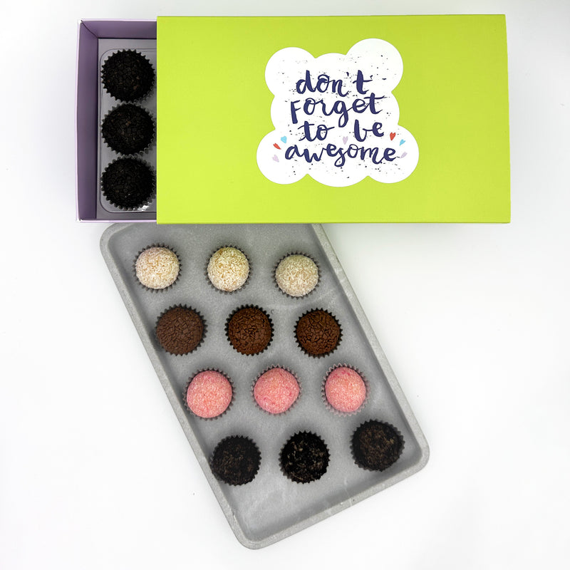 Don't Forget to be Awesome Classic Brigadeiros — handcrafted Brazilian brigadeiro gift