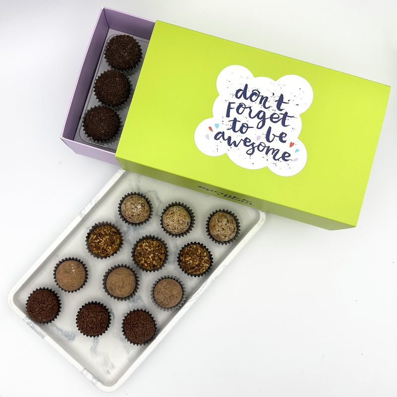 Don't Forget to be Awesome Specialty Assortment Brigadeiros — handcrafted Brazilian brigadeiro gift