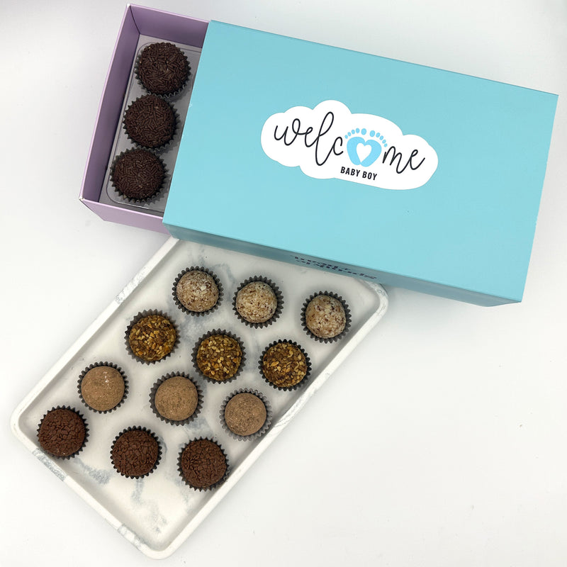 Baby Boy Specialty Assortment Brigadeiros — handcrafted Brazilian brigadeiro gift