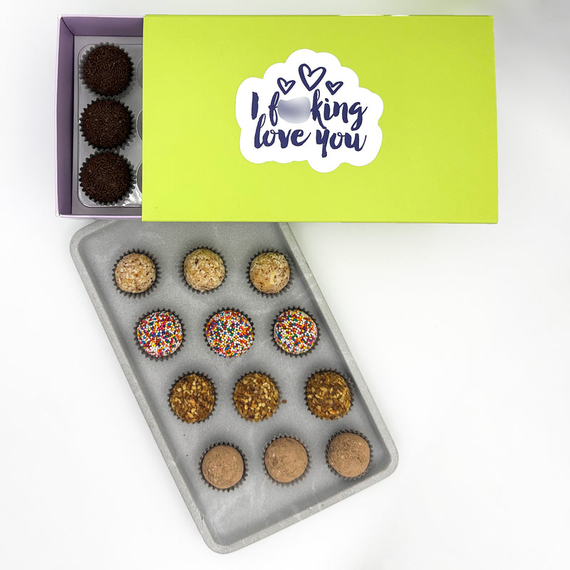 I F-ing Love You! Specialty Celebration Brigadeiros — handcrafted Brazilian brigadeiro gift