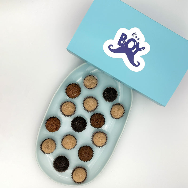 Baby Boy Coffee + Chocolate Brigadeiros — handcrafted Brazilian brigadeiro gift