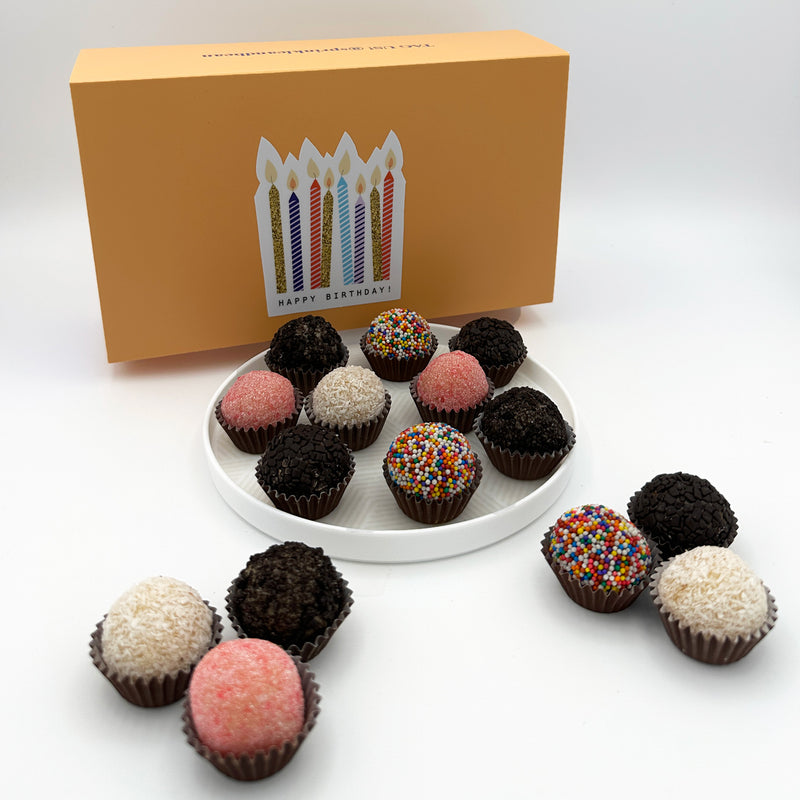 Birthday Classic Celebration Brigadeiros — handcrafted Brazilian brigadeiro birthday gift