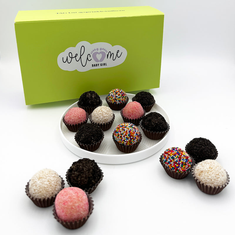 Baby Girl Classic Celebration Brigadeiros — handcrafted Brazilian brigadeiro gift