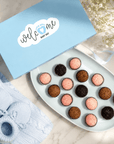 Baby Boy Chocolate + Strawberries Brigadeiros