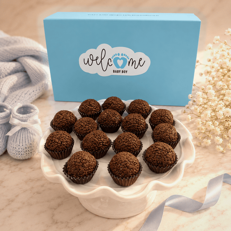 Baby Boy Milk Chocolate Brigadeiros — handcrafted Brazilian brigadeiro gift
