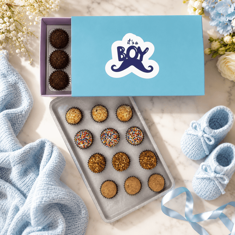 Baby Boy Specialty Celebration Brigadeiros — handcrafted Brazilian brigadeiro gift