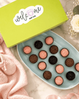 Baby Girl Chocolate + Strawberries Brigadeiros