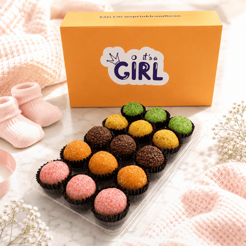 Baby Girl Fruits Assortment Brigadeiros — handcrafted Brazilian brigadeiro gift