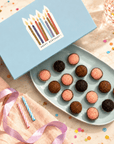 Birthday Chocolate + Strawberries Brigadeiros