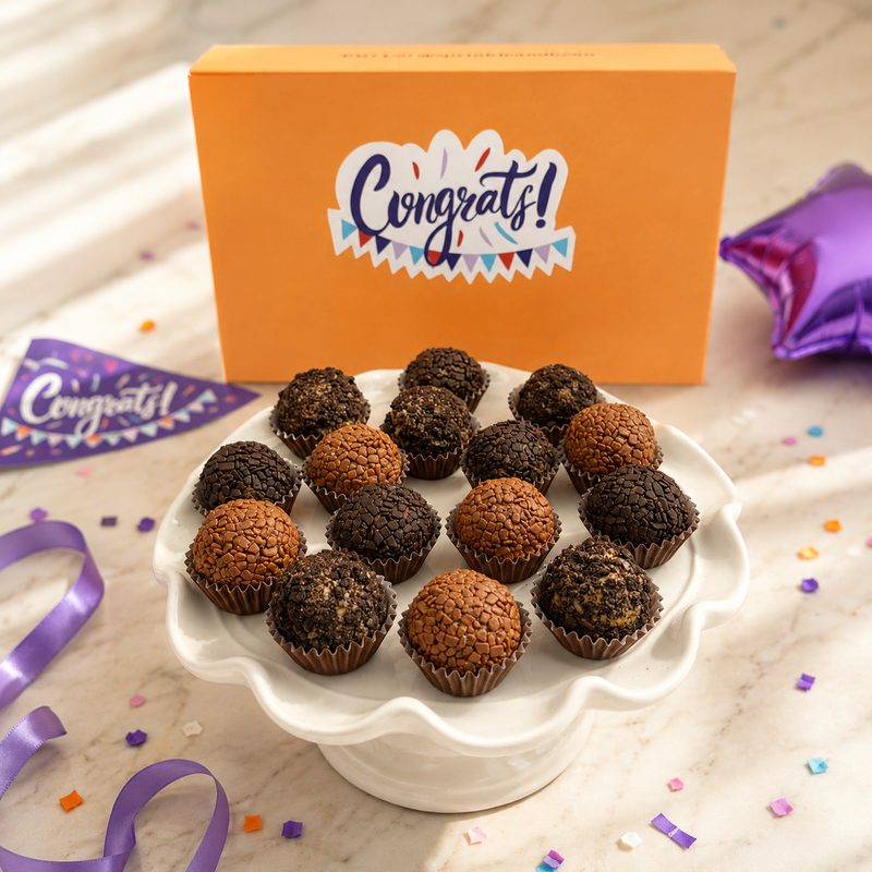 Congrats Chocolate Lovers Brigadeiros — handcrafted Brazilian brigadeiro gift