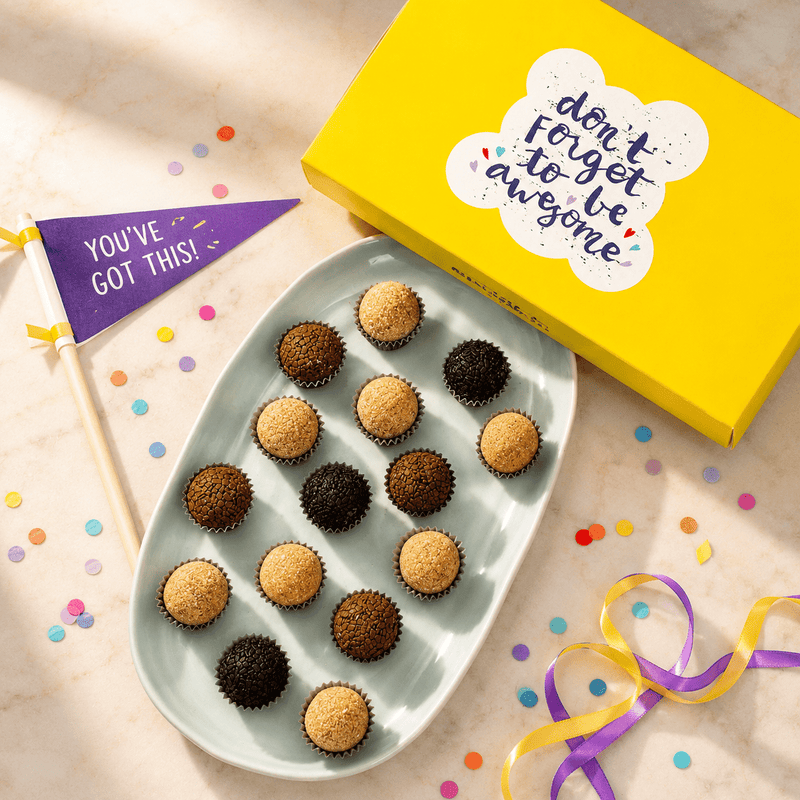Don't Forget to be Awesome - Chocolate + Coffee Brigadeiros — handcrafted Brazilian brigadeiro gift