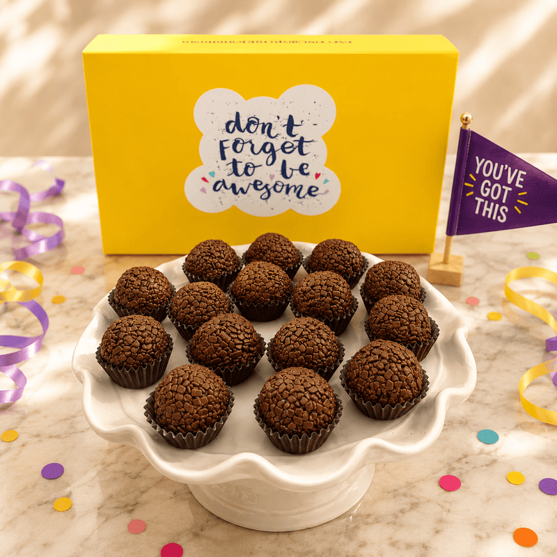 Don't Forget to be Awesome Milk Chocolate Brigadeiros — handcrafted Brazilian brigadeiro gift