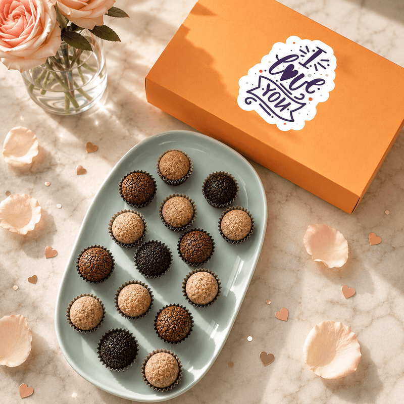 I Love You Chocolate + Coffee Brigadeiros — handcrafted Brazilian brigadeiro gift