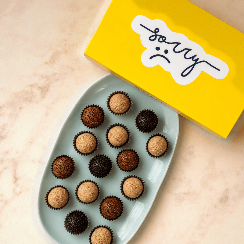 I'm Sorry Chocolate + Coffee Brigadeiros — handcrafted Brazilian brigadeiro gift