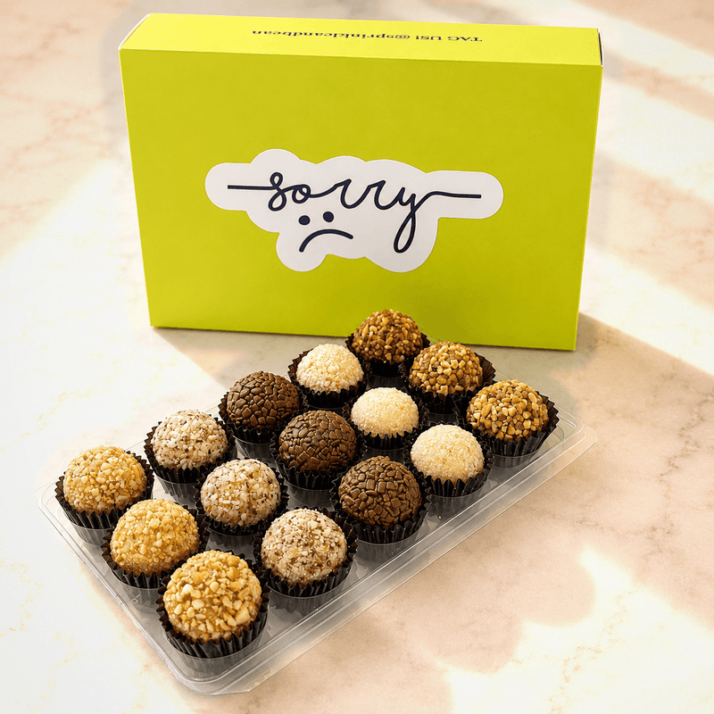 I'm Sorry Nut Assortment Brigadeiros — handcrafted Brazilian brigadeiro gift