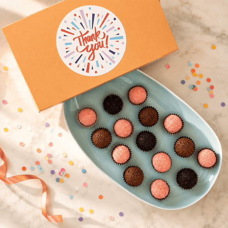 Thank You Chocolate + Strawberries Brigadeiros — handcrafted Brazilian brigadeiro gift