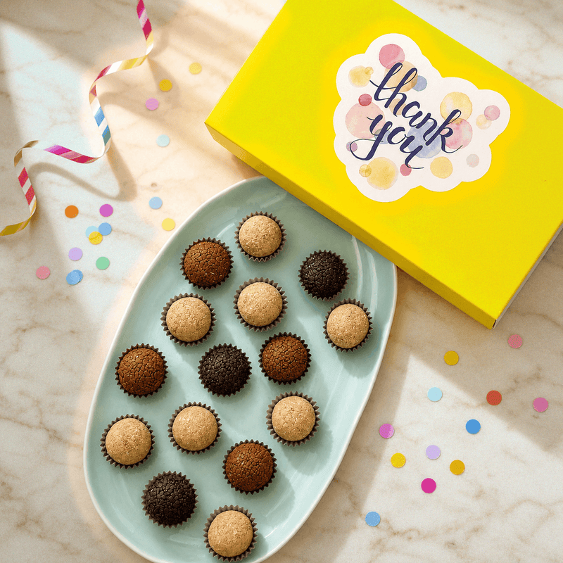 Thank You Coffee + Chocolate Brigadeiros — handcrafted Brazilian brigadeiro gift
