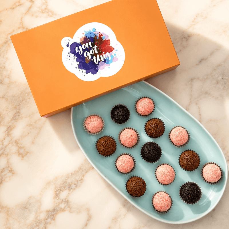 You Got This! Chocolate + Strawberries Brigadeiros — handcrafted Brazilian brigadeiro gift