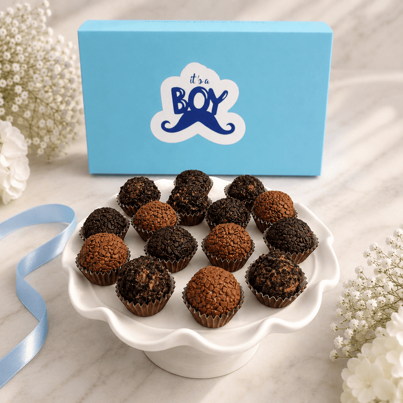 Baby Boy Chocolate Lovers Brigadeiros — handcrafted Brazilian brigadeiro gift