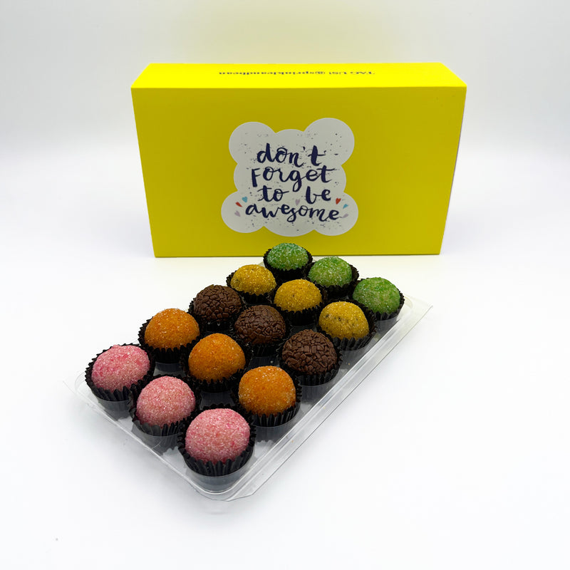 Don't Forget to be Awesome Fruits Brigadeiros — handcrafted Brazilian brigadeiro gift
