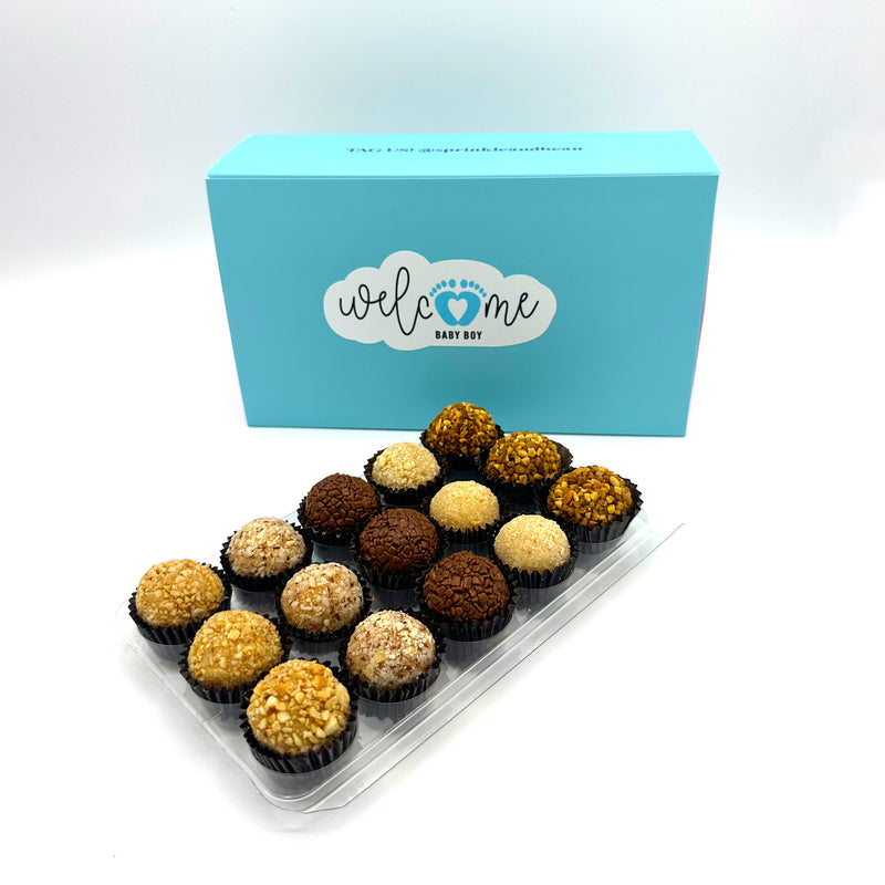 Baby Boy Nut Assortment Brigadeiros — handcrafted Brazilian brigadeiro gift