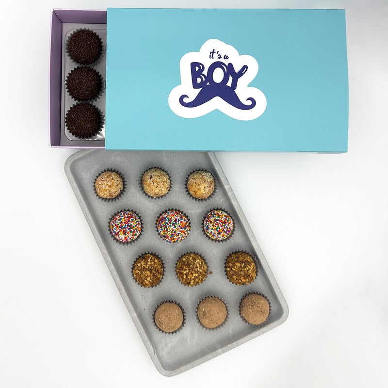 Baby Boy Specialty Celebration Brigadeiros — handcrafted Brazilian brigadeiro gift