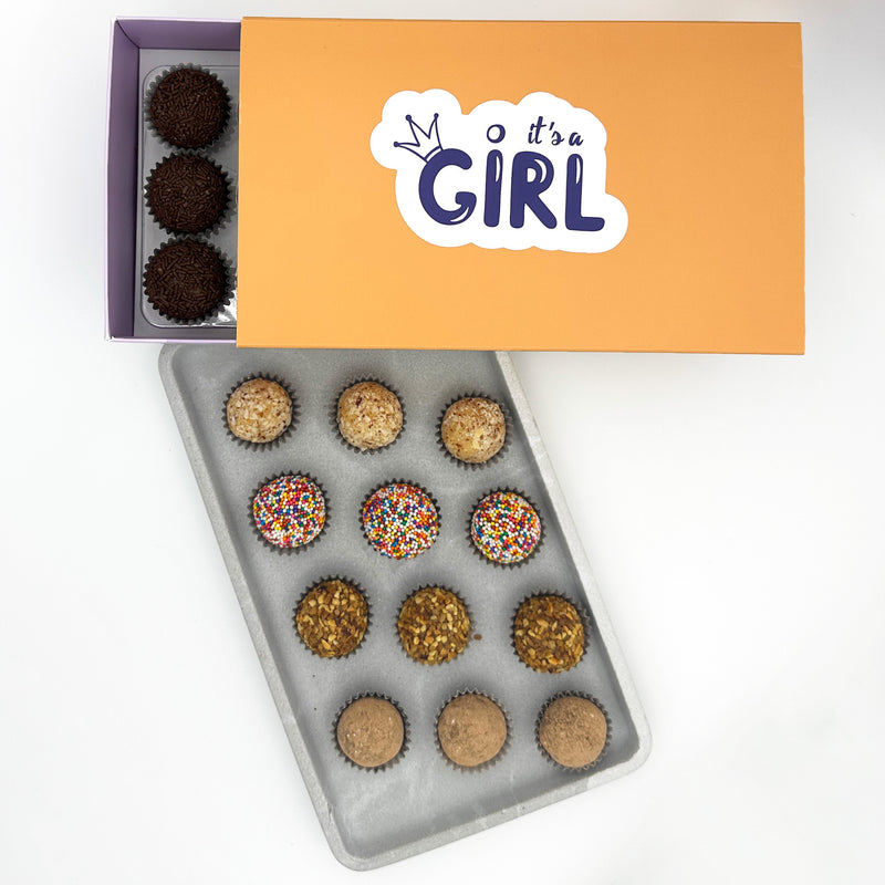 Baby Girl Specialty Celebration Brigadeiros — handcrafted Brazilian brigadeiro gift