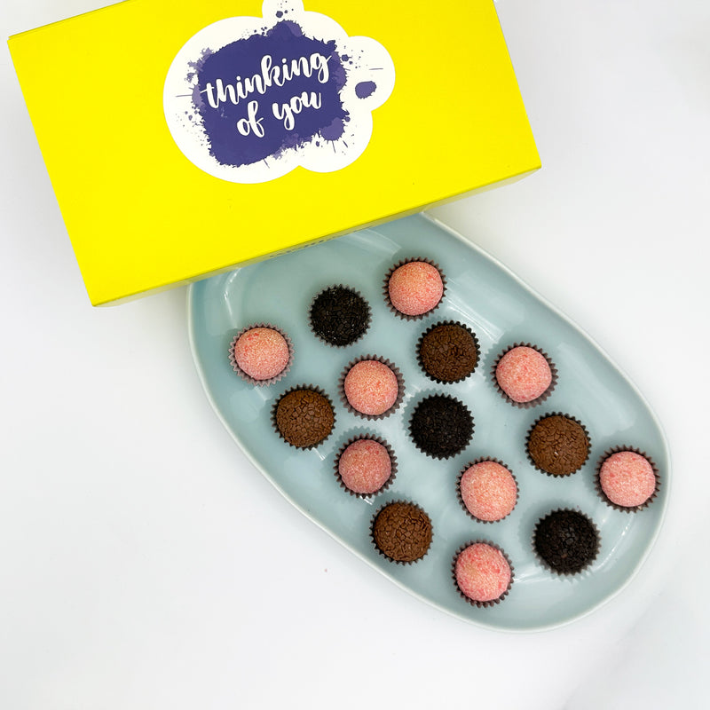 Thinking of You Chocolate + Strawberries Brigadeiros — handcrafted Brazilian brigadeiro gift