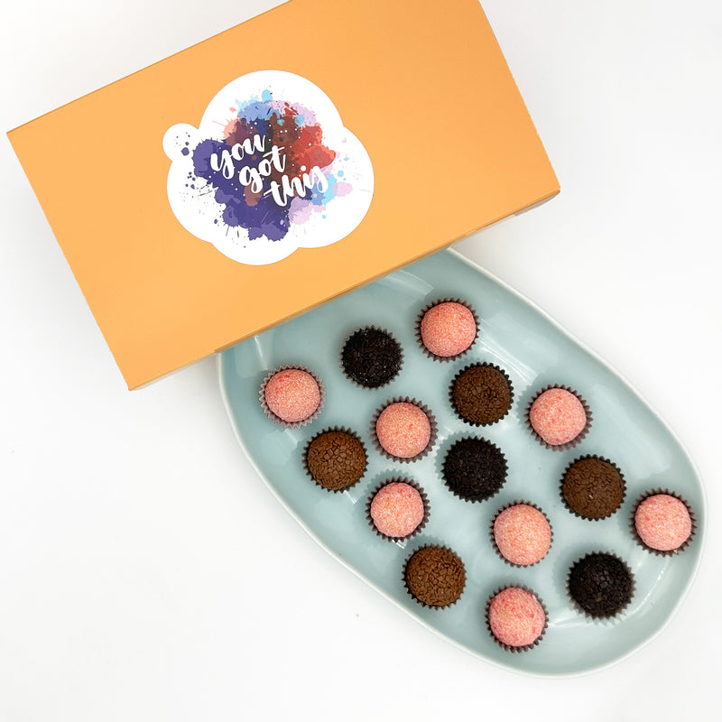 You Got This! Chocolate + Strawberries Brigadeiros — handcrafted Brazilian brigadeiro gift