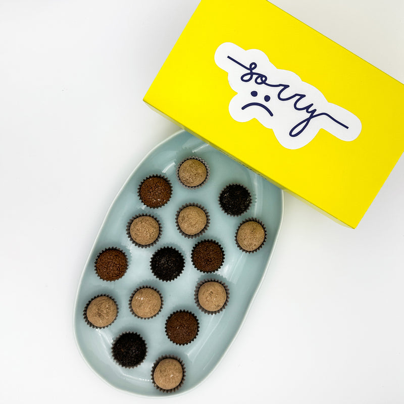 I'm Sorry Chocolate + Coffee Brigadeiros — handcrafted Brazilian brigadeiro gift