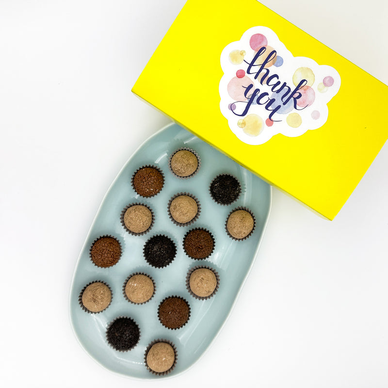 Thank You Coffee + Chocolate Brigadeiros — handcrafted Brazilian brigadeiro gift