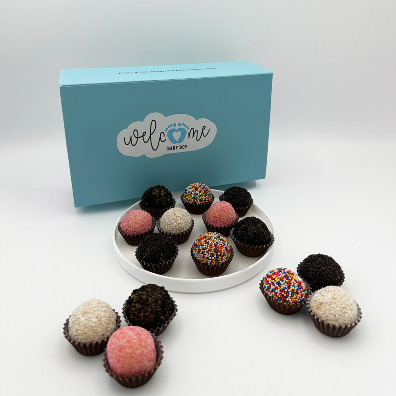 Baby Boy Classic Celebration Brigadeiros — handcrafted Brazilian brigadeiro gift