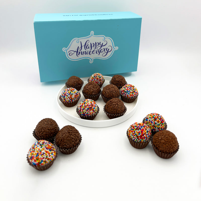 Anniversary Milk Chocolate Celebration Brigadeiros — handcrafted Brazilian brigadeiro gift