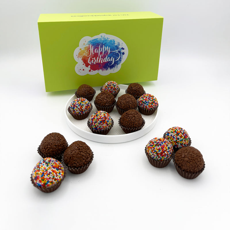 Birthday Milk Chocolate Celebration Brigadeiros — handcrafted Brazilian brigadeiro birthday gift