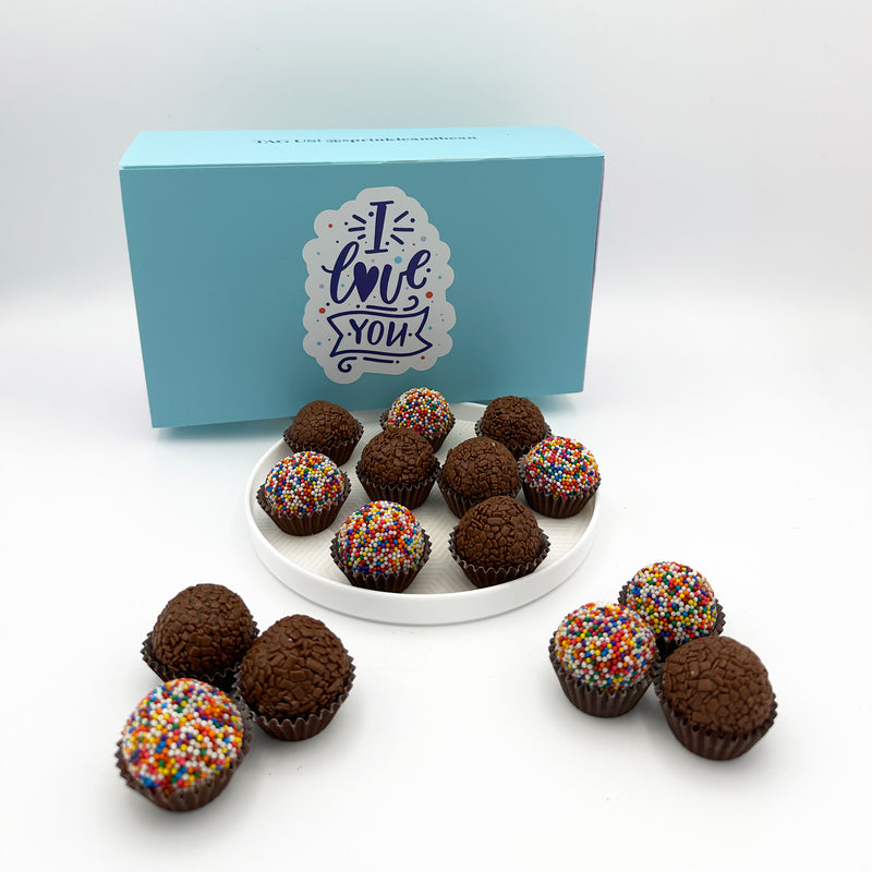 I Love You Milk Chocolate Celebration Brigadeiros — handcrafted Brazilian brigadeiro gift