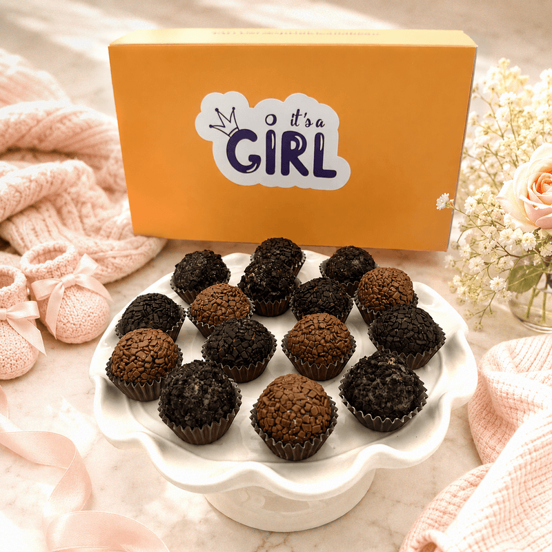 Baby Girl Chocolate Lovers Brigadeiros — handcrafted Brazilian brigadeiro gift