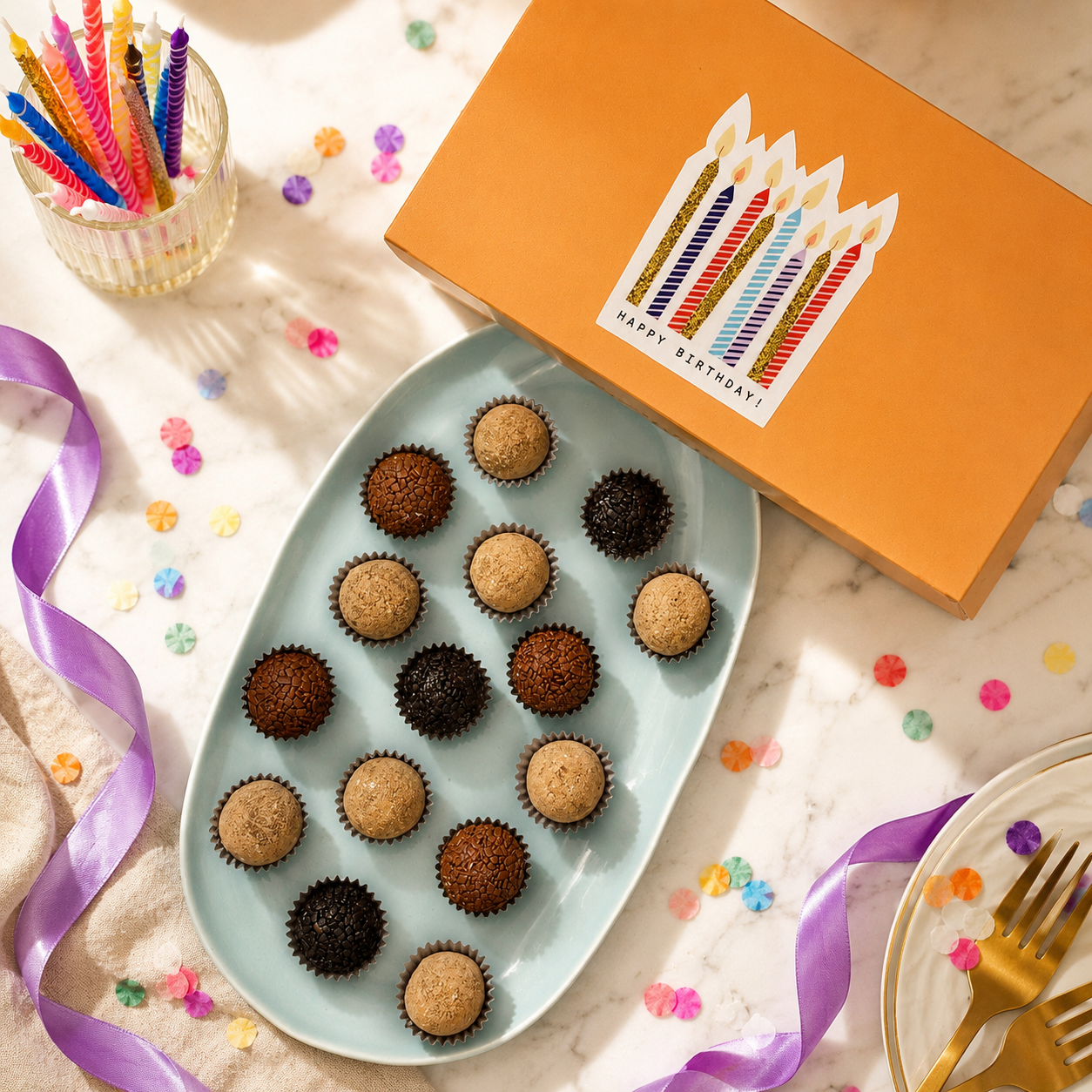 Birthday Coffee + Chocolate Brigadeiros