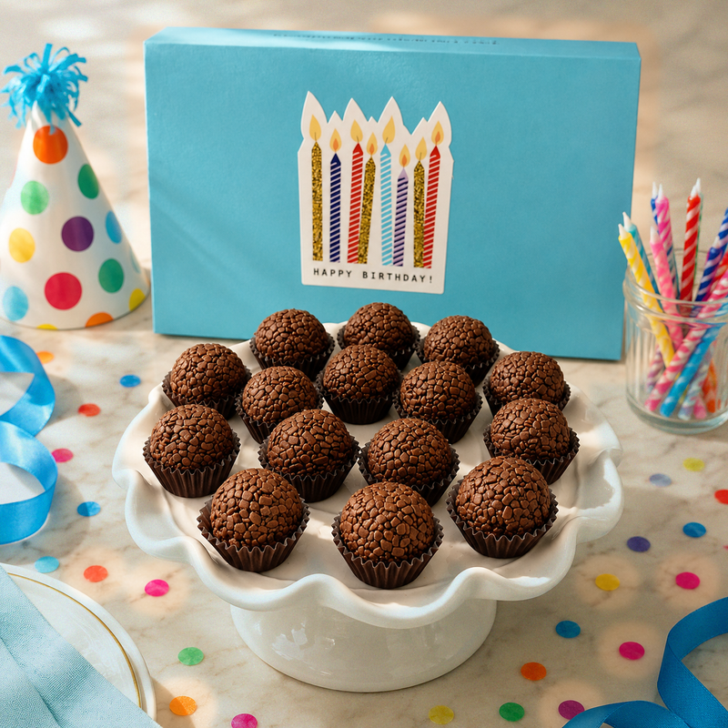 Birthday Milk Chocolate Brigadeiros — handcrafted Brazilian brigadeiro birthday gift