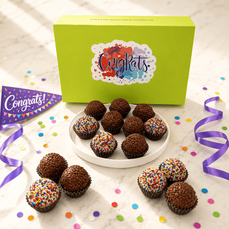 Congrats Milk Chocolate Celebration Brigadeiros — handcrafted Brazilian brigadeiro gift