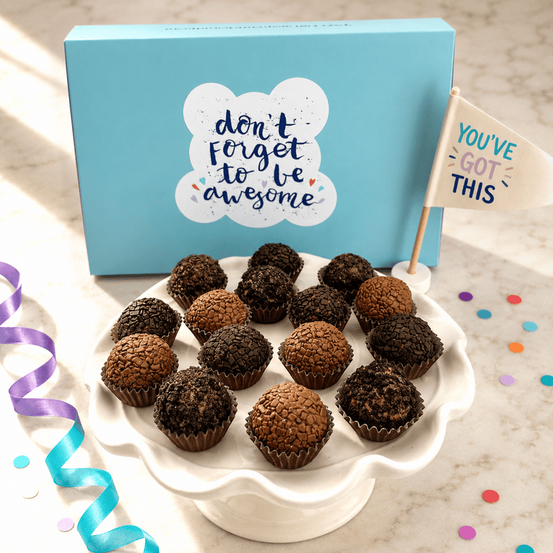 Don't Forget to be Awesome - Chocolate Lovers Brigadeiros — handcrafted Brazilian brigadeiro gift