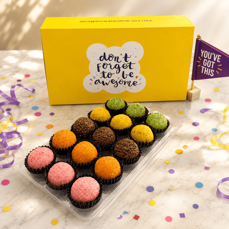 Don't Forget to be Awesome Fruits Brigadeiros — handcrafted Brazilian brigadeiro gift