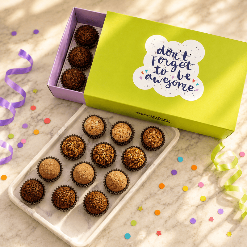 Don't Forget to be Awesome Specialty Assortment Brigadeiros — handcrafted Brazilian brigadeiro gift