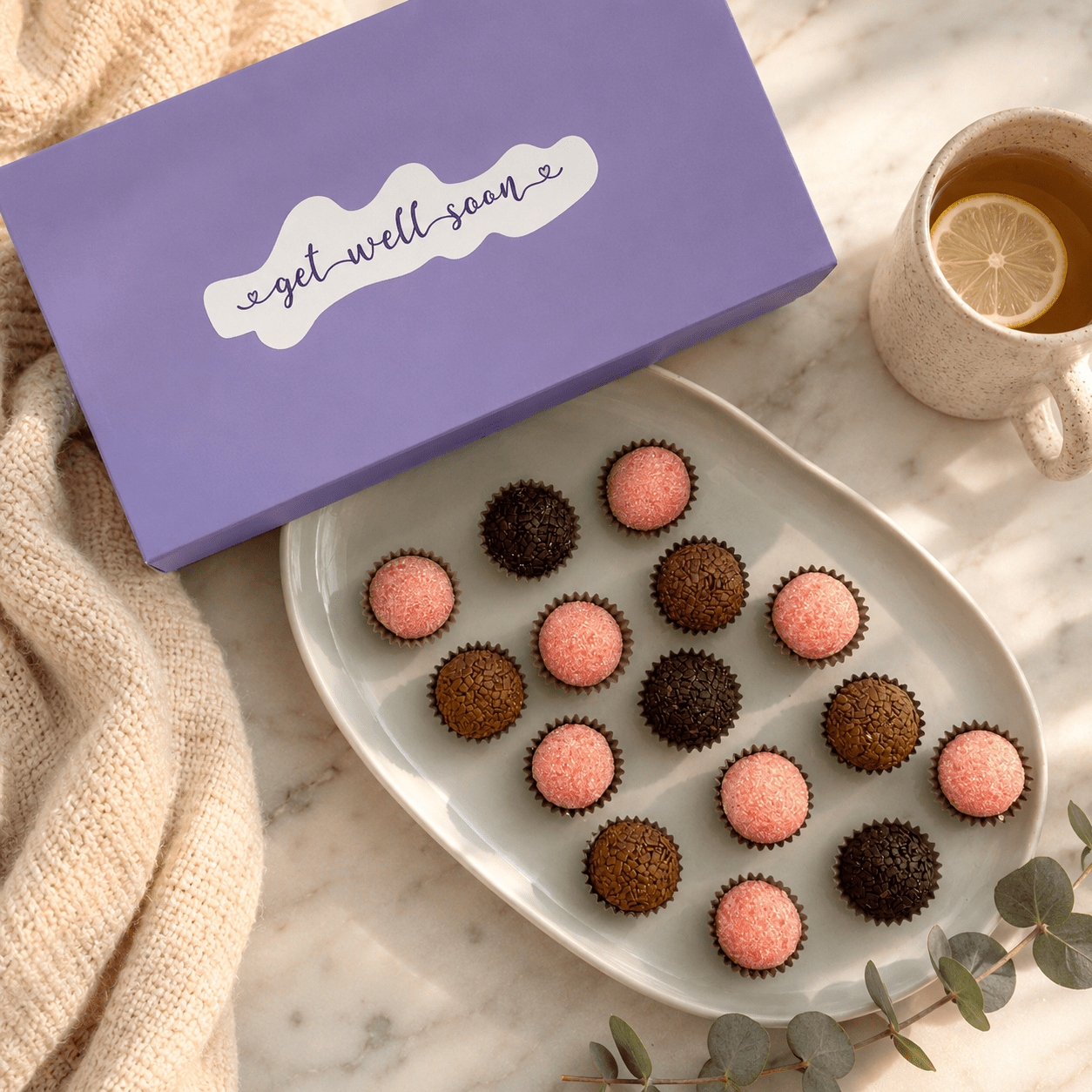 Get Well Soon Chocolate  + Strawberries Brigadeiros