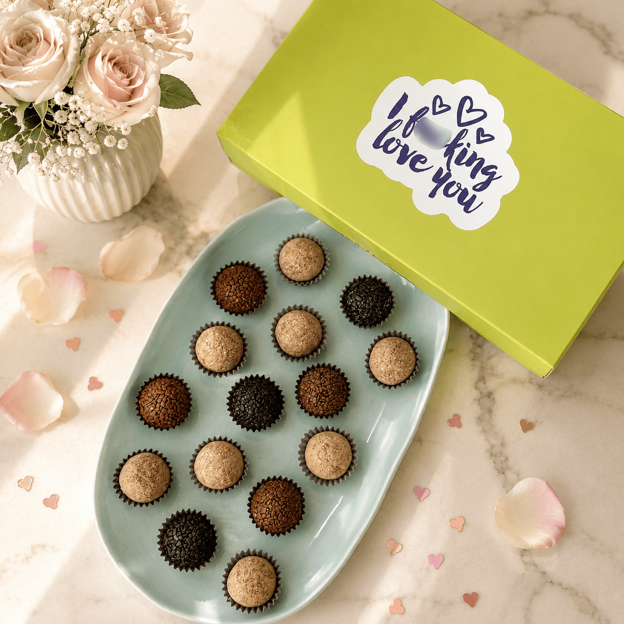 I F-Ing Love You Chocolate + Coffee  Brigadeiros