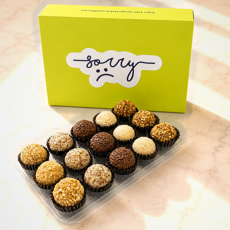 I'm Sorry Nut Assortment Brigadeiros — handcrafted Brazilian brigadeiro gift
